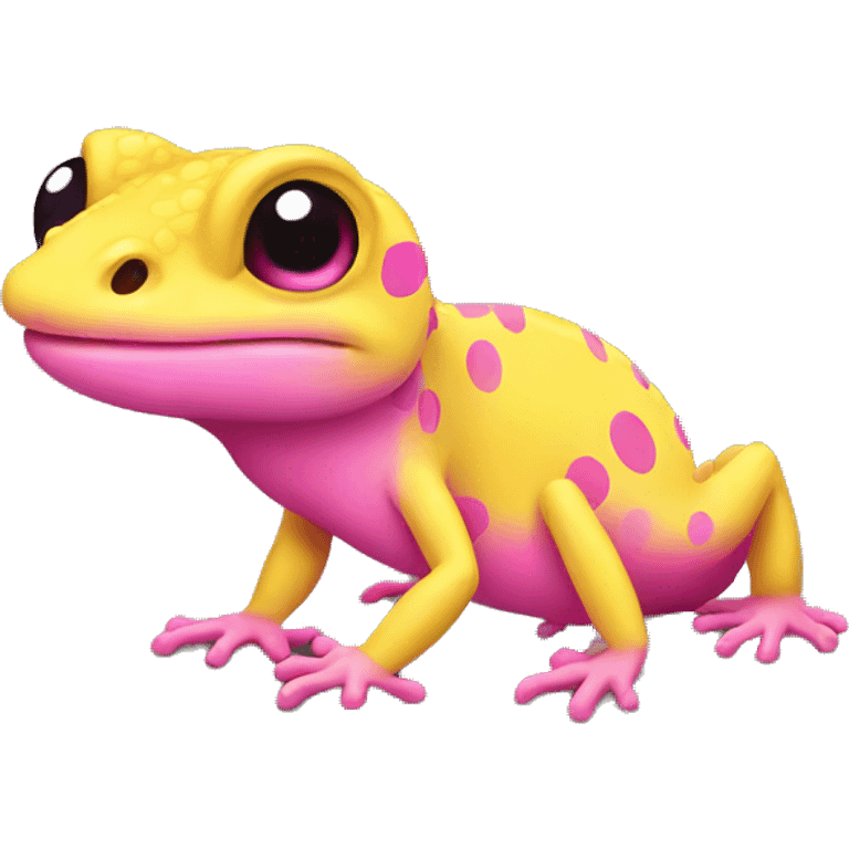 Yellow and pink gecko emoji