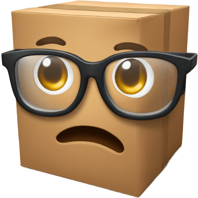 caja inteligente con lentes encima de un corazon gigante emoji