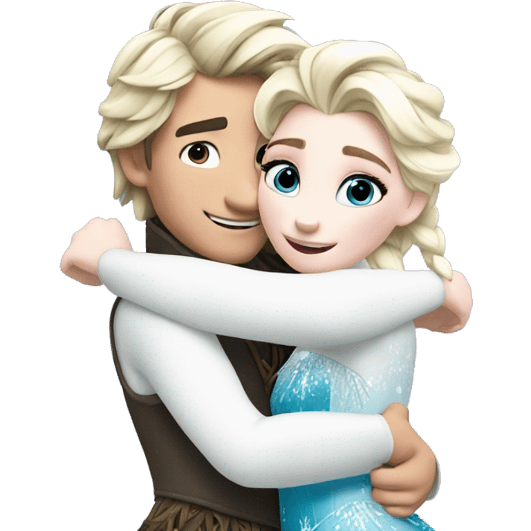 Elsa hugging Olaf  emoji