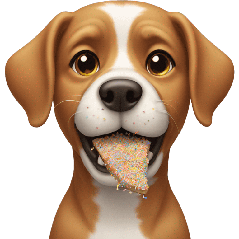 Dog eating sprinkles emoji