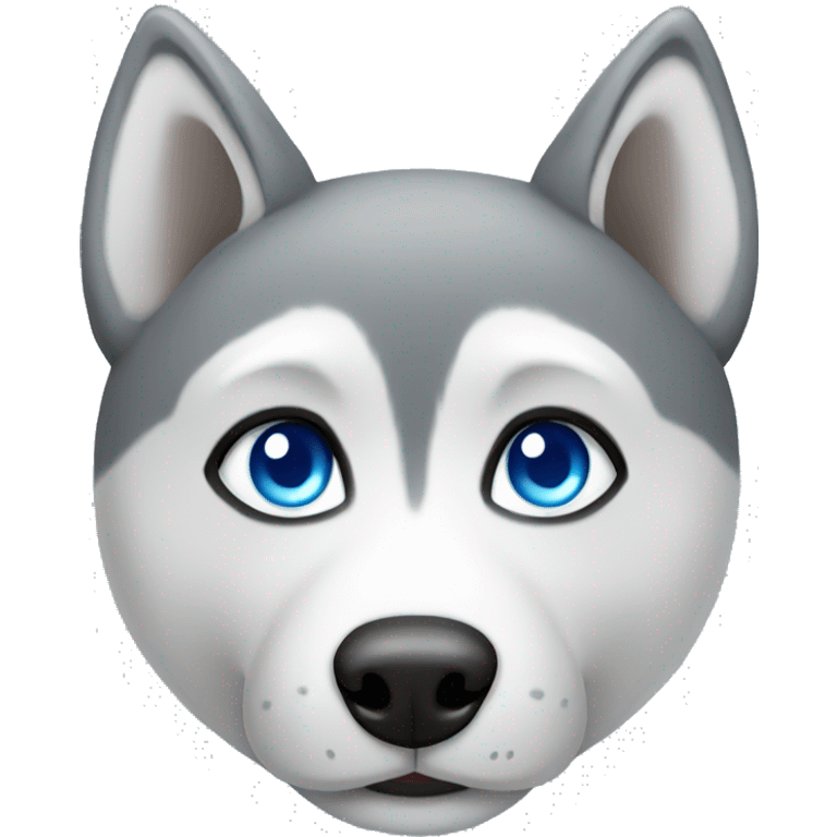 grey husky with blue eyes emoji