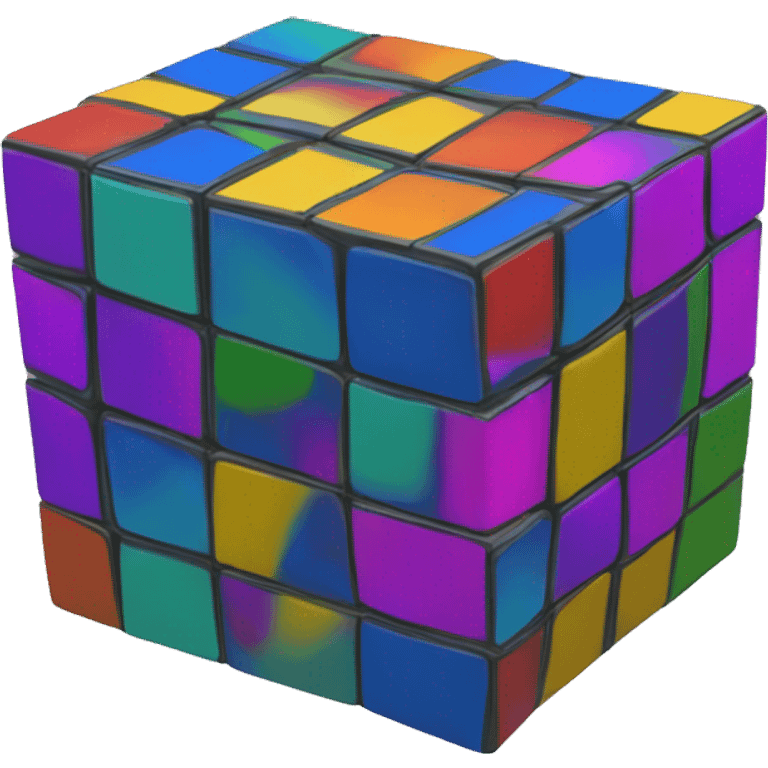 a perfect rubix cube with completed sides emoji