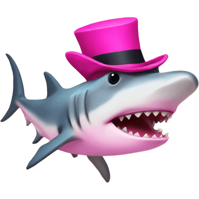 Hammerhead shark with a pink top hat  emoji