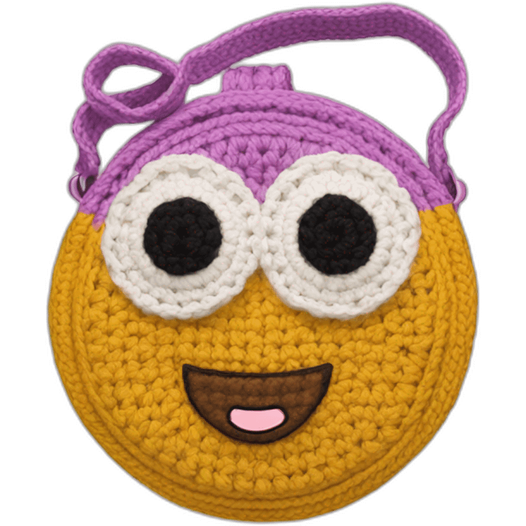 Crochet crossbody bag emoji