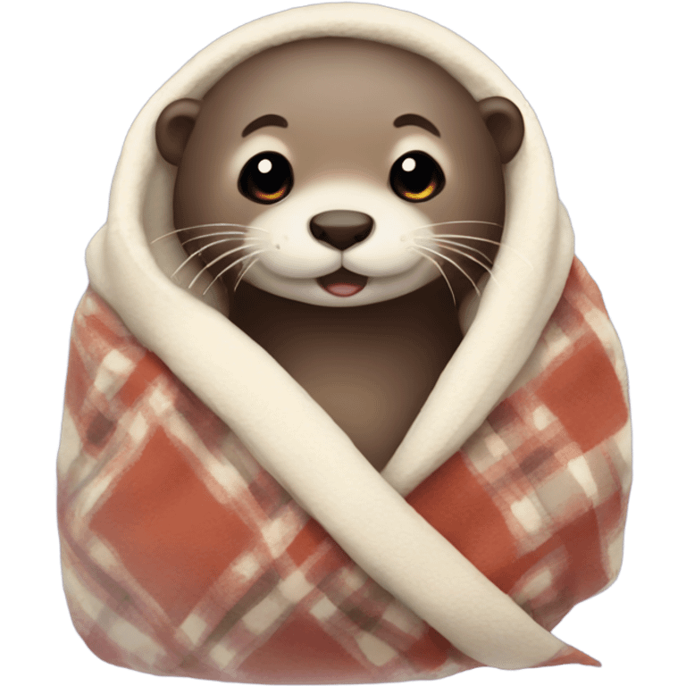 Cute otter in blanket  emoji