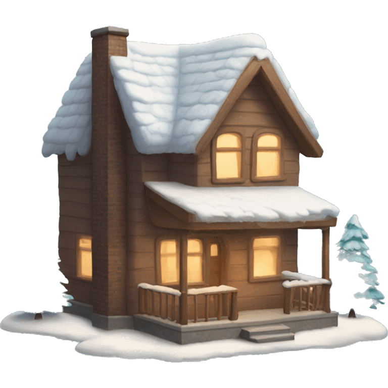 Cozy winter house emoji