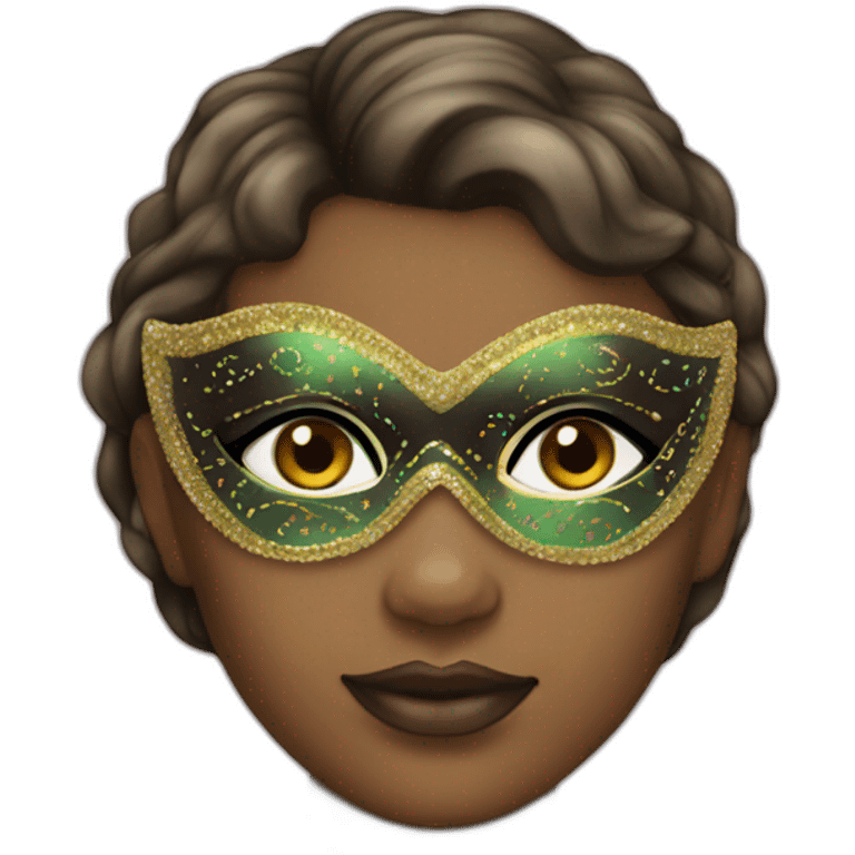 girl mardi gras mask neutral skin emoji