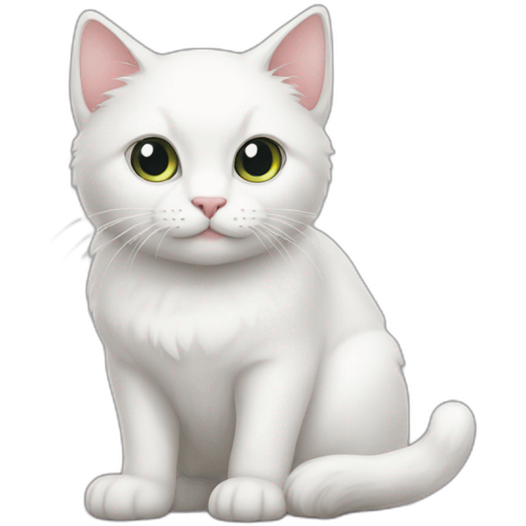 a white cat emoji