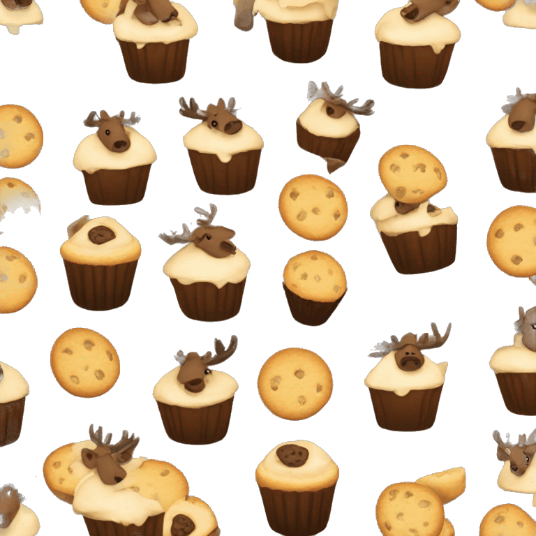 Moose eating muffin emoji