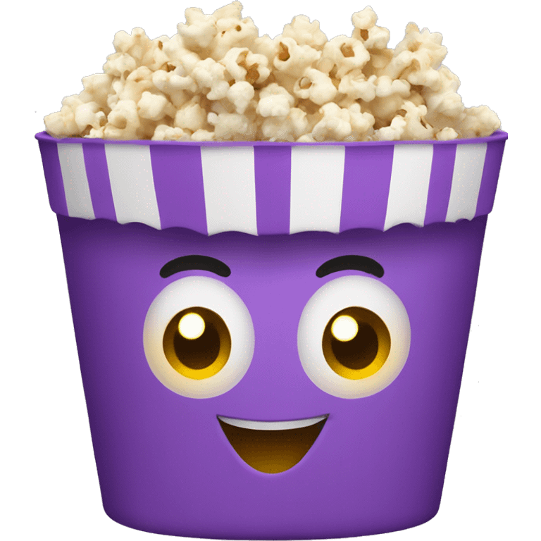 popcorn bucket which as smiling face with horns in purple color emoji