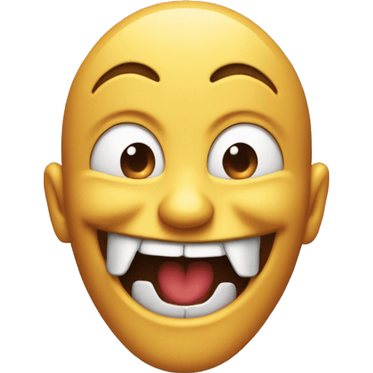 Evil laughing face like mwahahaha emoji