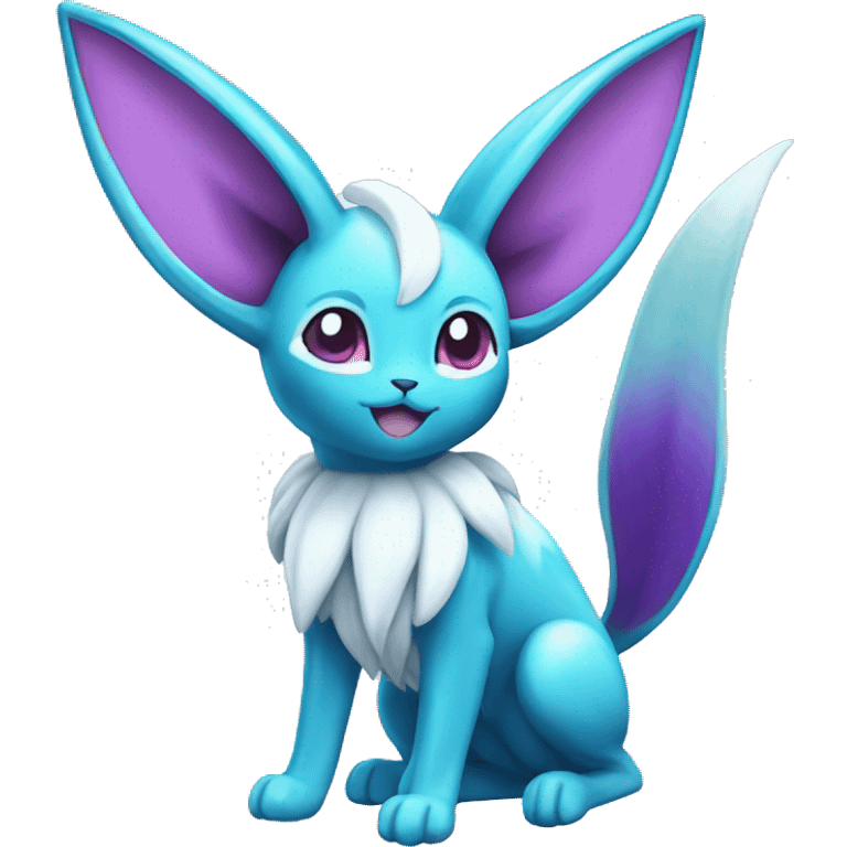 Shiny colorful Glaceon Espeon Pokémon emoji