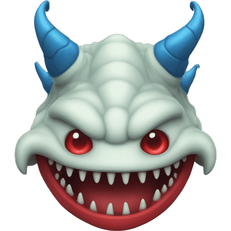 Leviathan with blue and red horns emoji