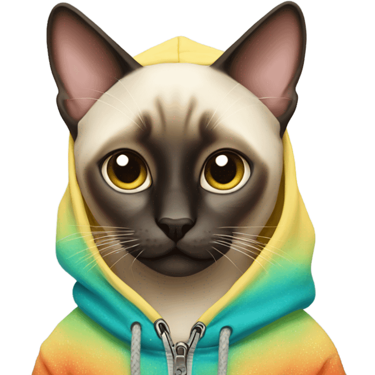 Siamese cat in hoody emoji