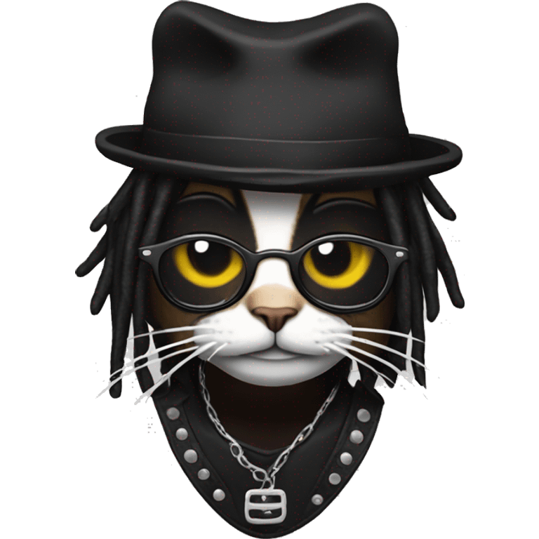 Cat looking like Al Jourgensen from band Ministry emoji