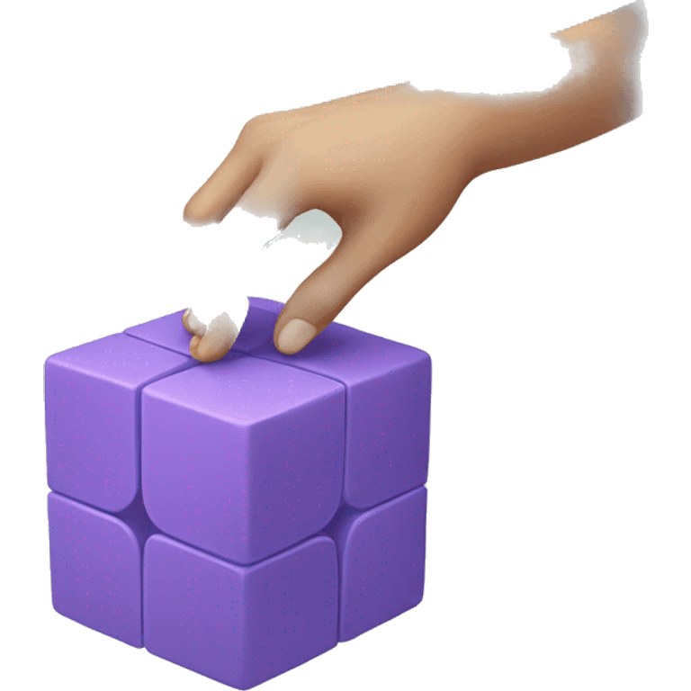 hand taking a cube emoji