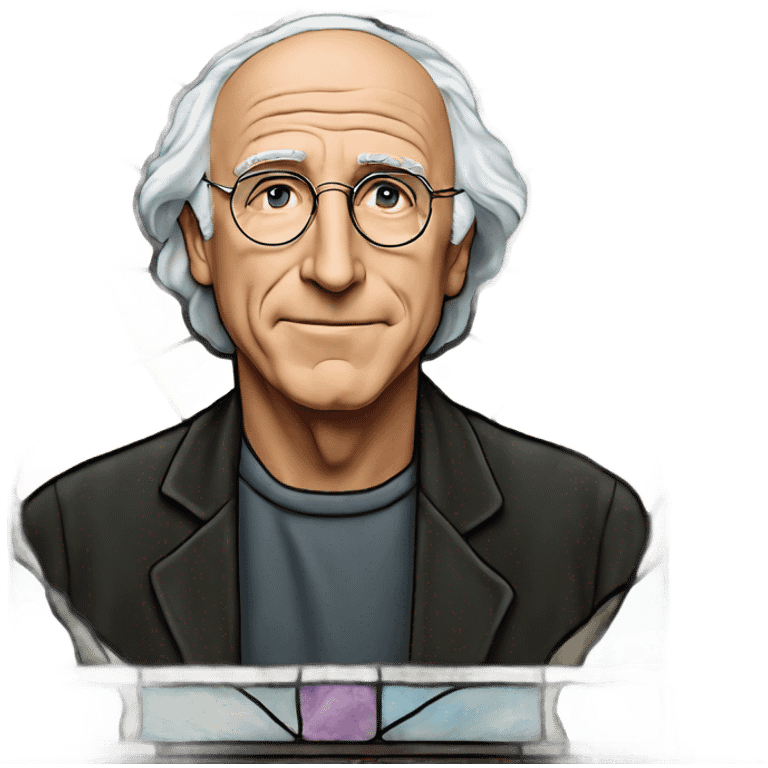 Larry David in stained glass emoji