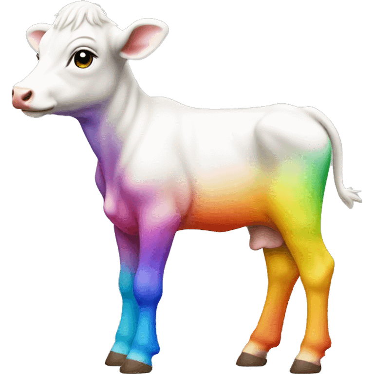 Rainbow calf side profile x 4 legs  emoji