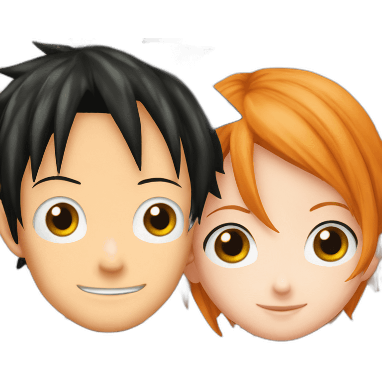 Luffy et nami font des enfants emoji