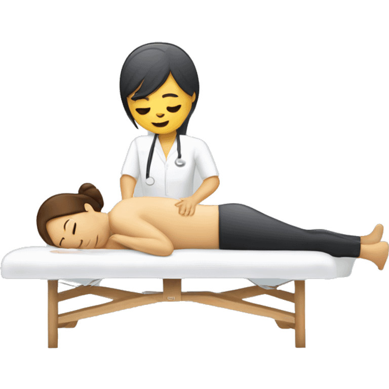 Massage table and therapist emoji