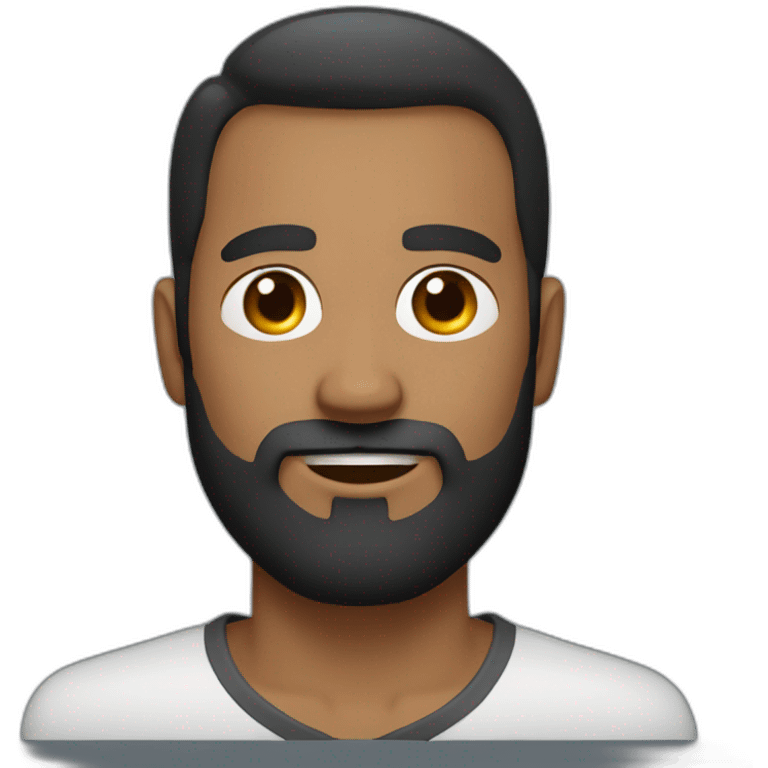 Beard man with short cut and dark yeas emoji