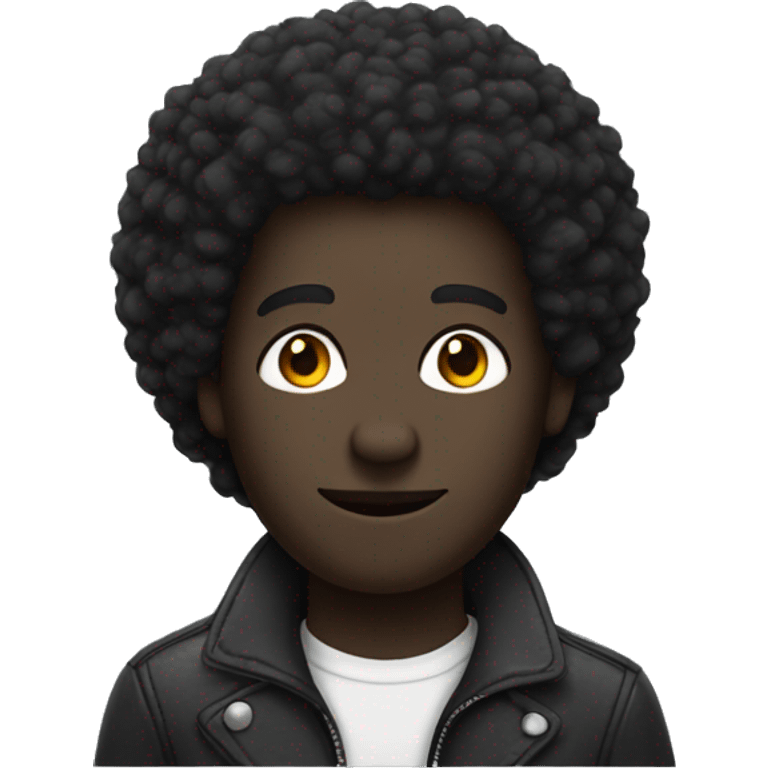 dark skinned man with afro and afro pick in his hair emoji