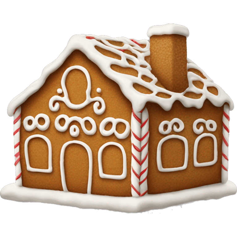 Plain gingerbread house with only white frosting emoji