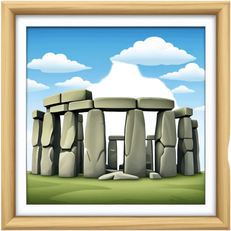 Stonehenge Landmark Emoji – Showing the prehistoric stone circle with a natural sky backdrop. emoji