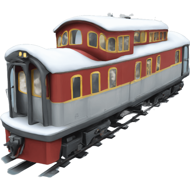 Train from happy potter with snow emoji