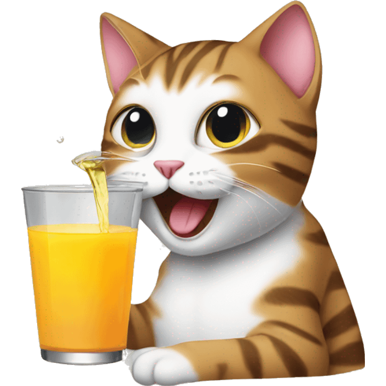 Cat drinking juice emoji