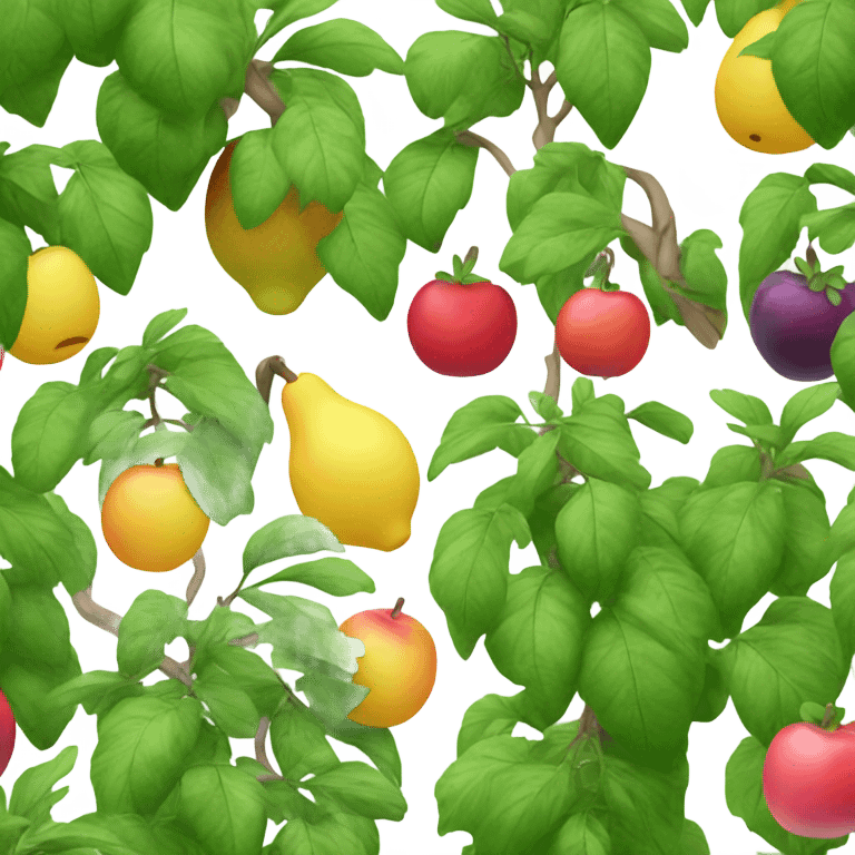 Fruits hanging on bushes  emoji