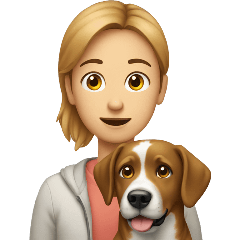 person and dog looking up  emoji