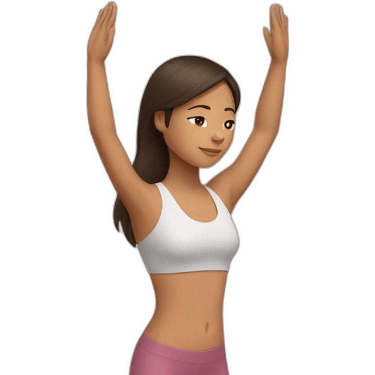 Latina girl brunette hair in Tadasana yoga emoji