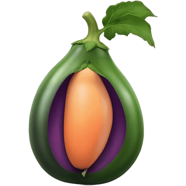 eggplant in a peach emoji