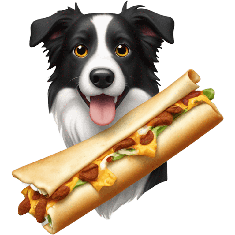 border collie eating crunchwrap emoji