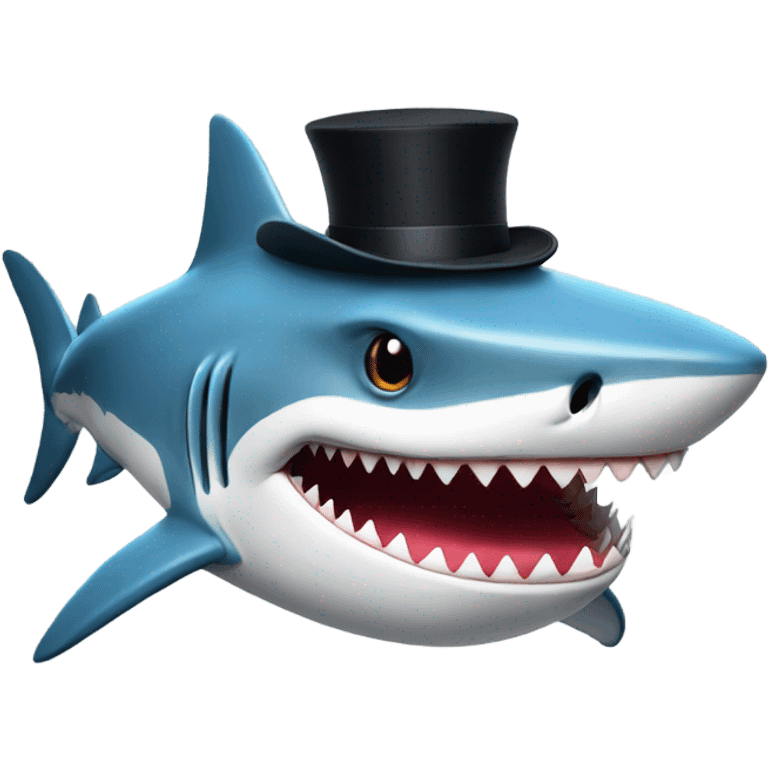 Shark with a top hat emoji