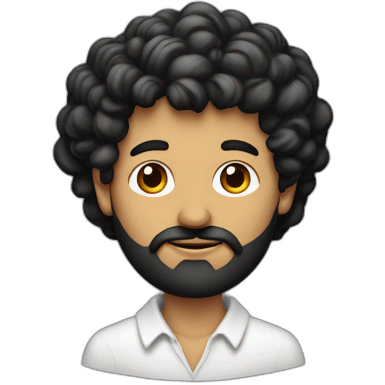 Hombre de tes morena con barba, anteojos de pasta negros y pelo largo emoji