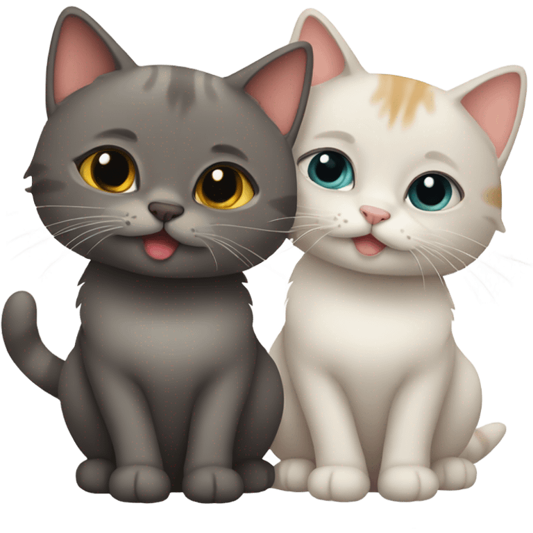 2 cats cute  emoji