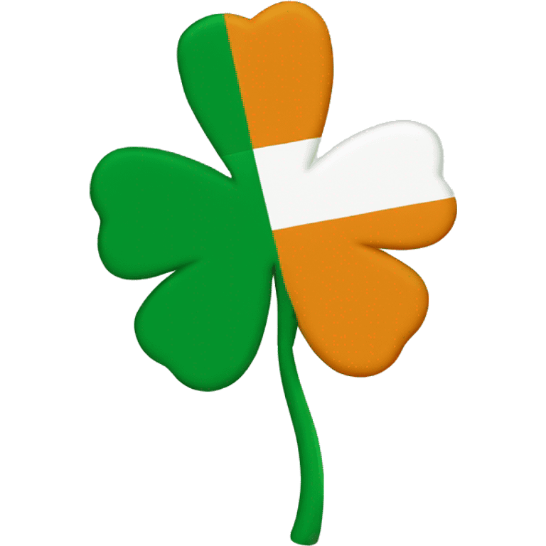 ireland flag on shamrock emoji