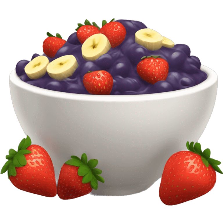 Açaí bowl with strawberries and banana  emoji