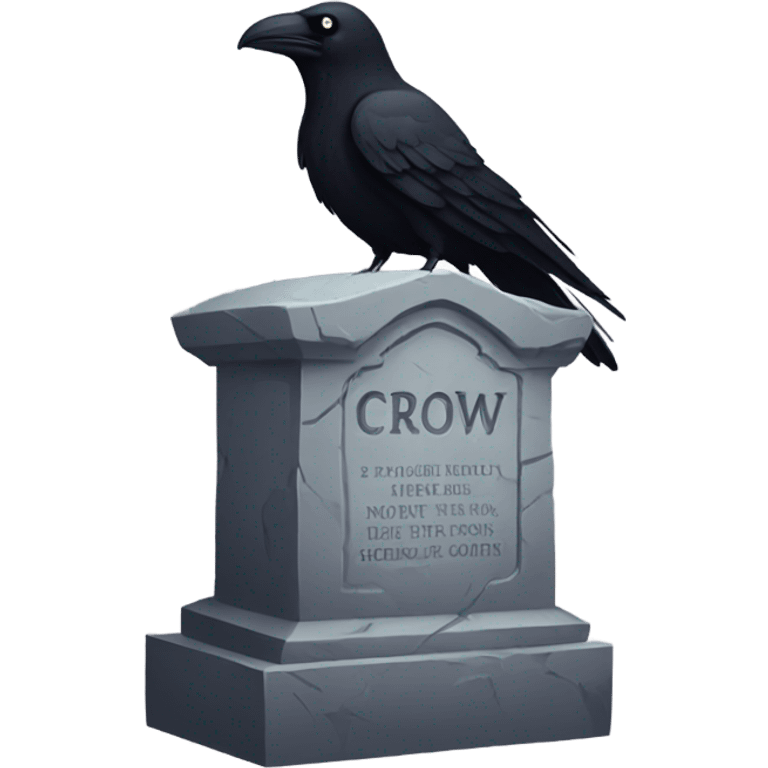 Tombstone with crow on top emoji