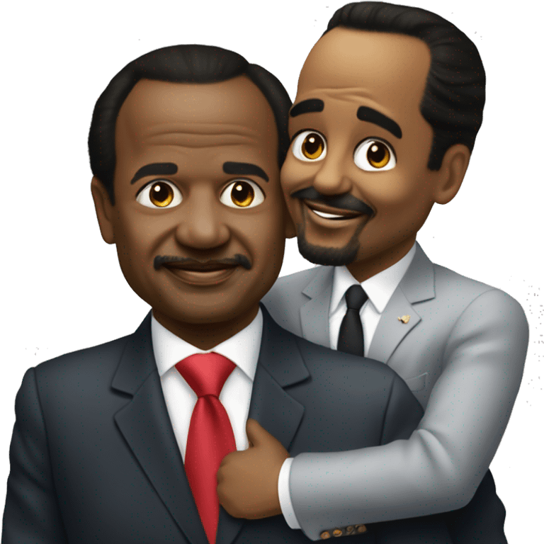 Paul Biya qui fait bisous à un chat emoji