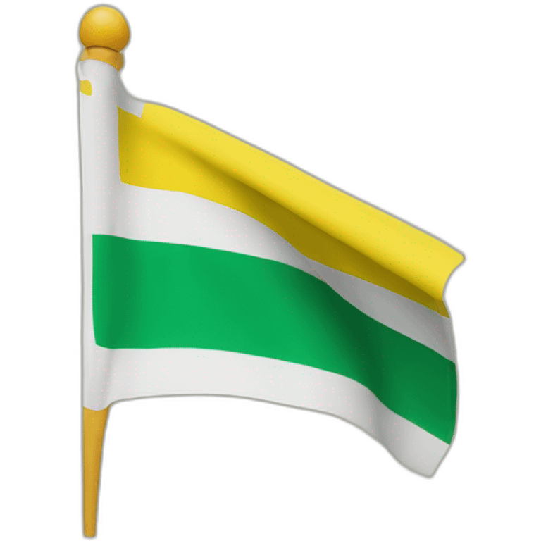 a flag with three horizontal stripes in the colors yellow, white, and green emoji