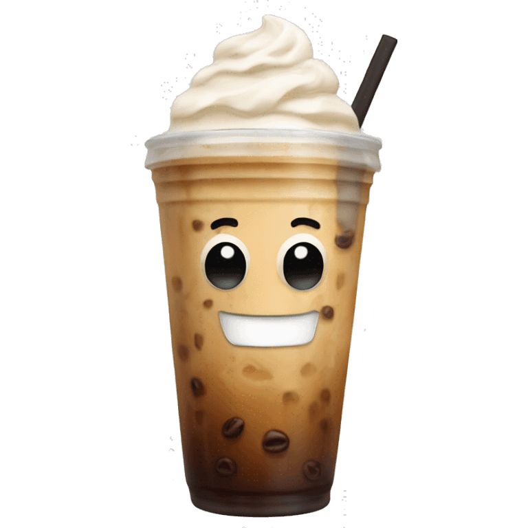 Big iced coffee with a lot of cream emoji