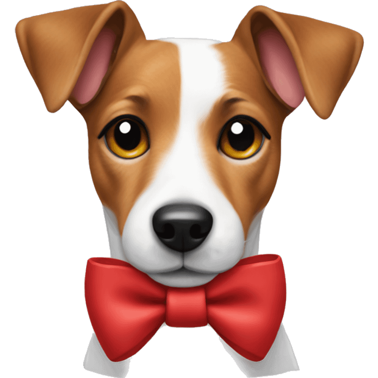 jack russell with a red bow  emoji