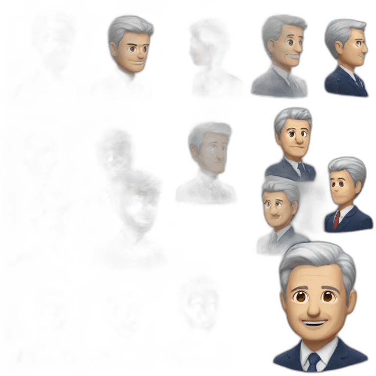 grey hair president in navy blue suit emoji