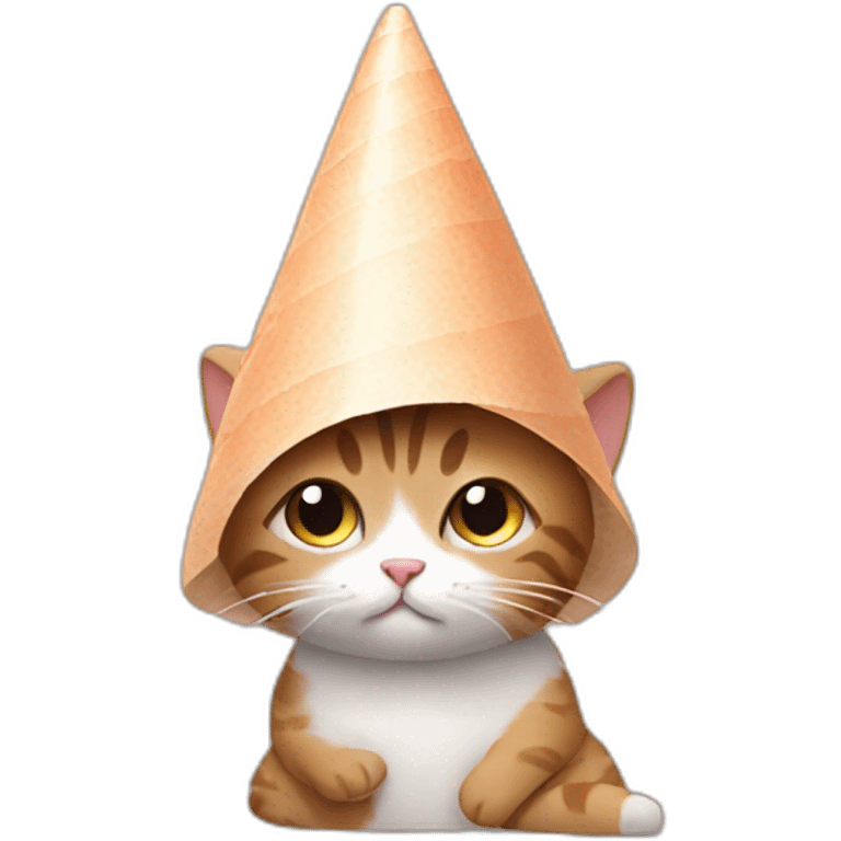 tiny cat with cone head emoji