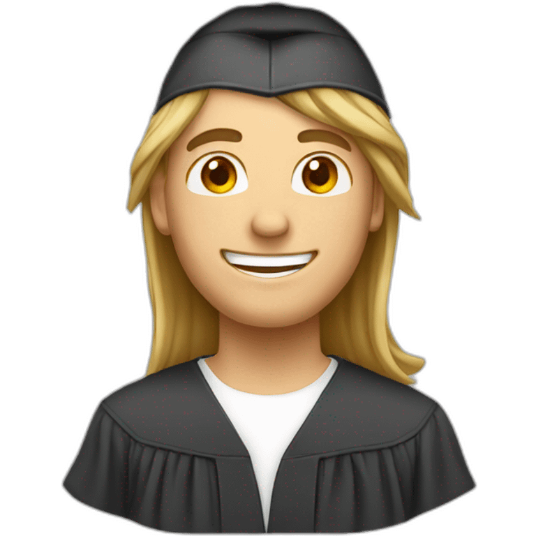 Happy graduate male long hair  emoji emoji