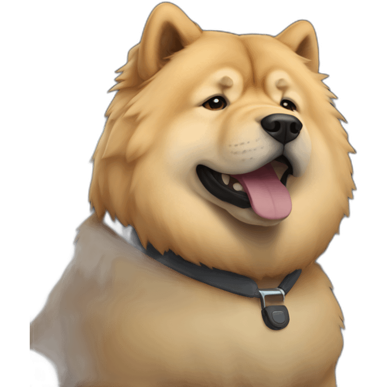 Chow chow in tesla emoji