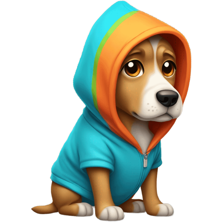 dog wearing a hoodie emoji